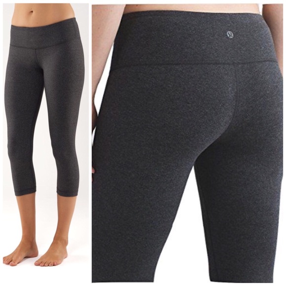 lululemon athletica Pants - Lululemon Wunder Under Heathered Black Crop, 6